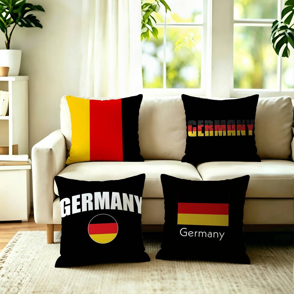 Home Textiles Germany - Panzer Almanya Bayrağı Yastık Kılıfı Kare