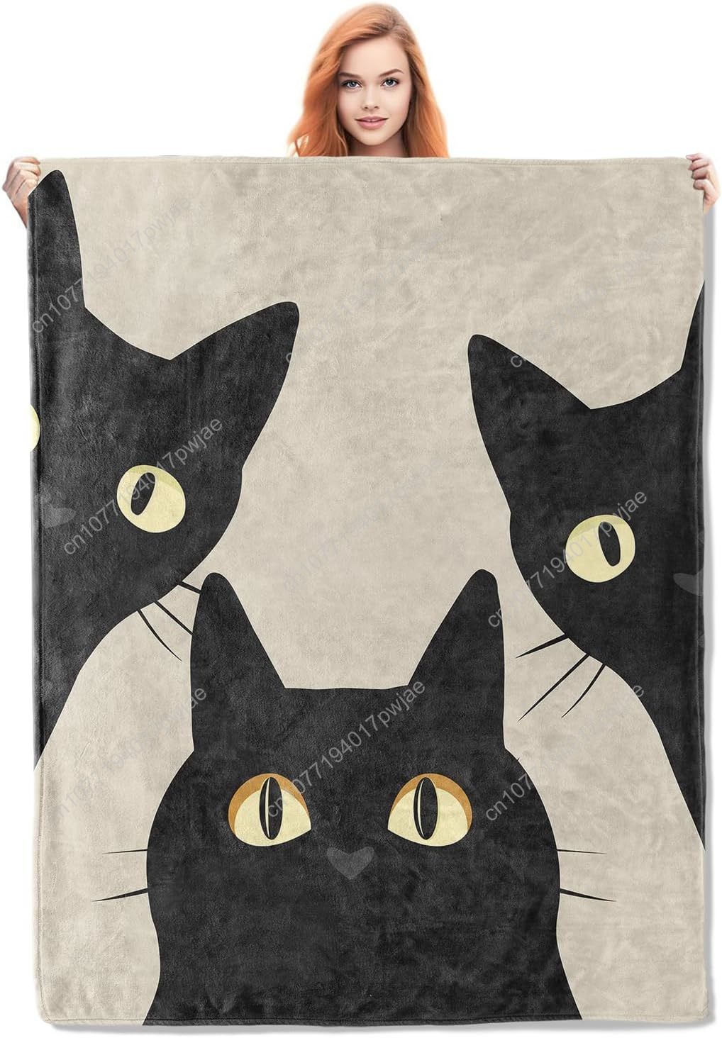 Quality Home Textiles - Komik Kedi Battaniyesi Kadınlar ve Kızlar