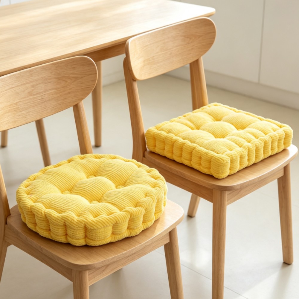 Floor Cushion Pouf - Kalın Sandalye Minderi, Kare Mısır Koçanı,