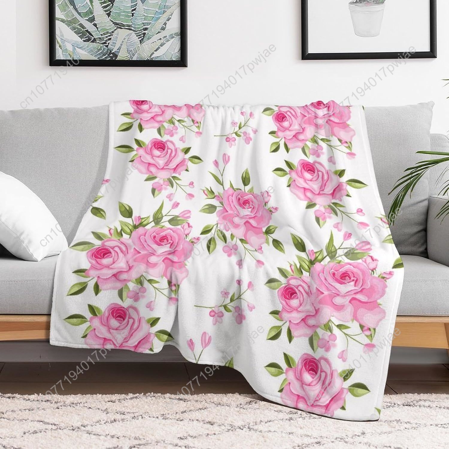Pembe Çiçekli Battaniye Çiçek  - Quality Home Textiles incelemesi ve fiyatı