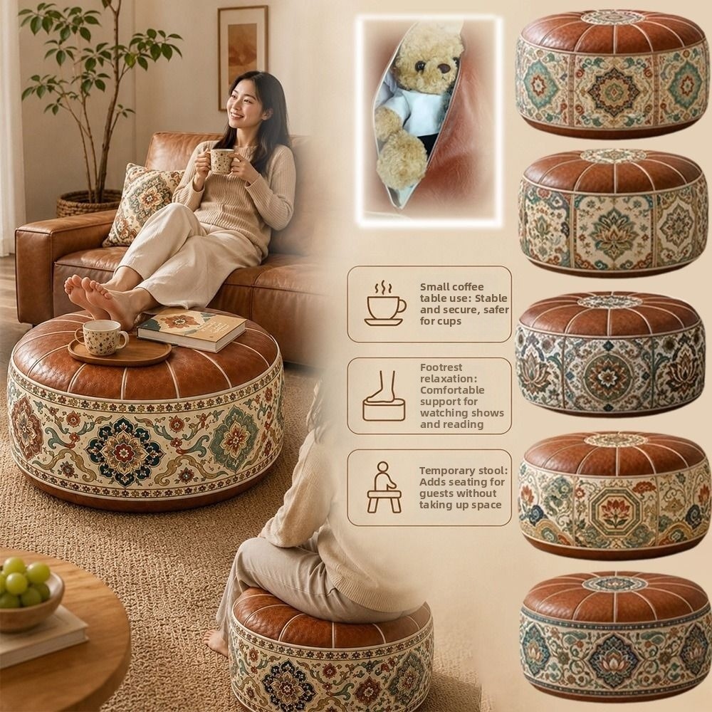 Yeni PU Deri Osmanlı Pufu Boho - Floor Cushion Pouf incelemesi ve fiyatı