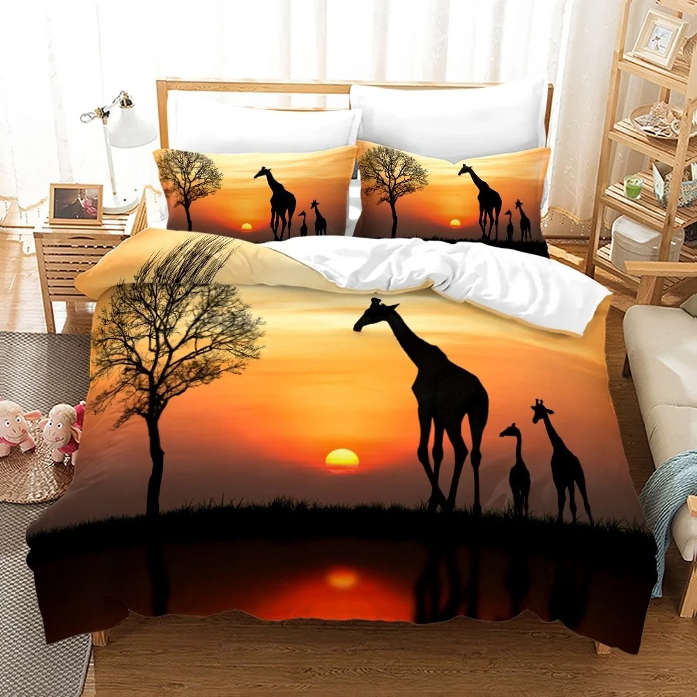 Afrika Hayvanları Zürafa Gün B - Home Textiles Bedding incelemesi ve fiyatı