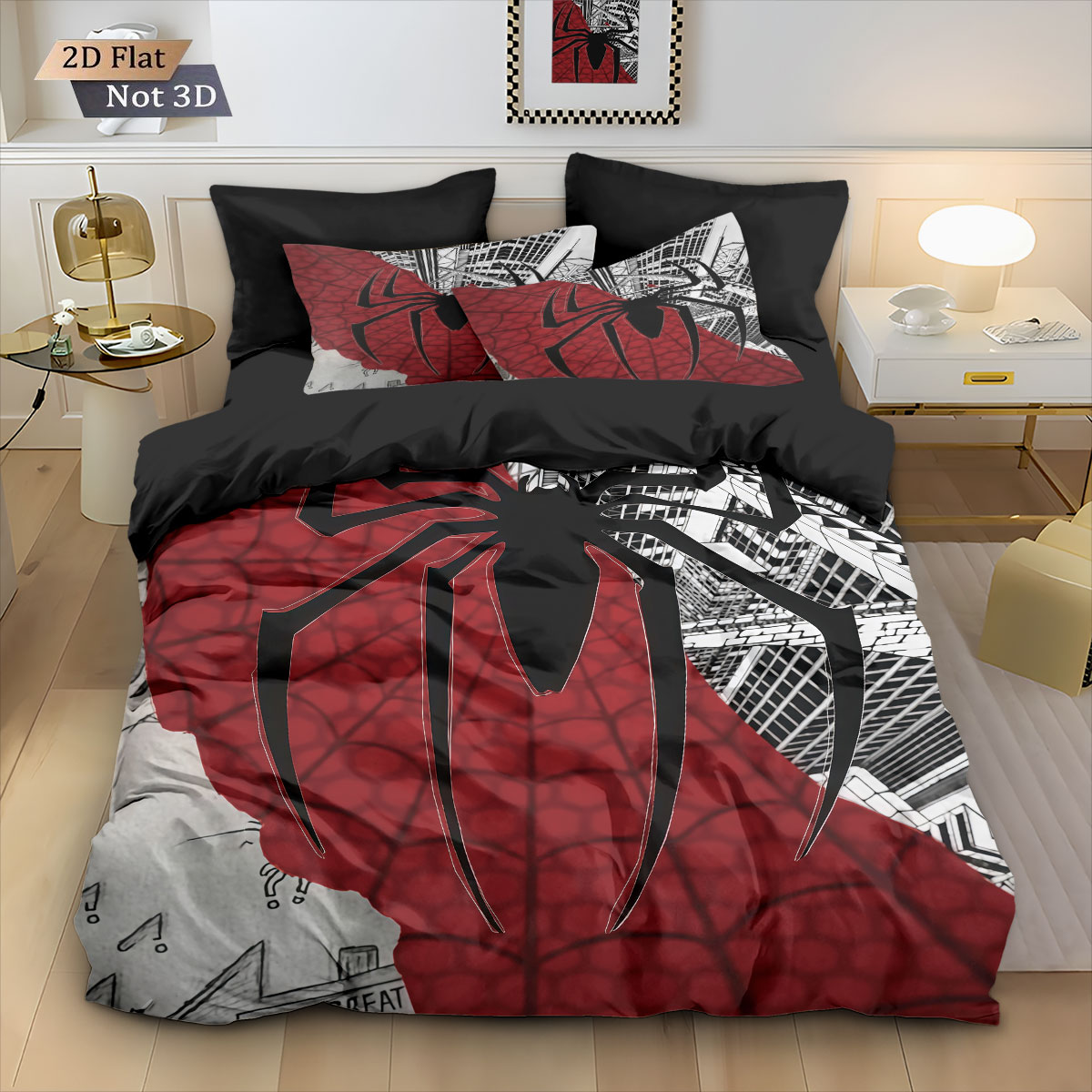 3 adet Siyah Örümcek Kontrast  - Home Textiles Bedding incelemesi ve fiyatı