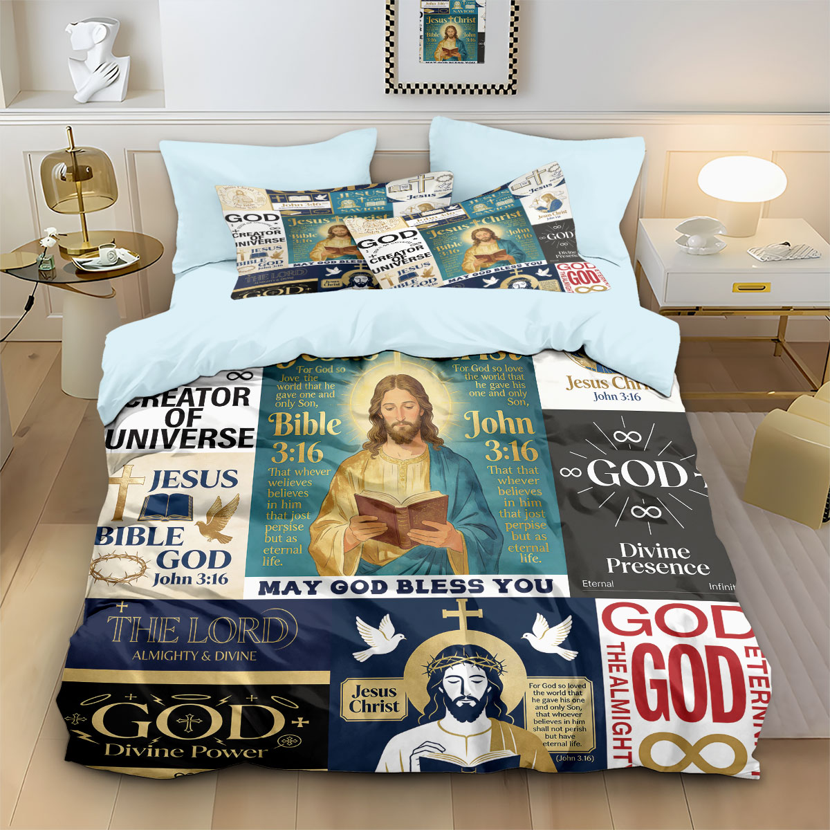3 adet İsa İncil Baskılı Çekir - Home Textiles Bedding incelemesi ve fiyatı