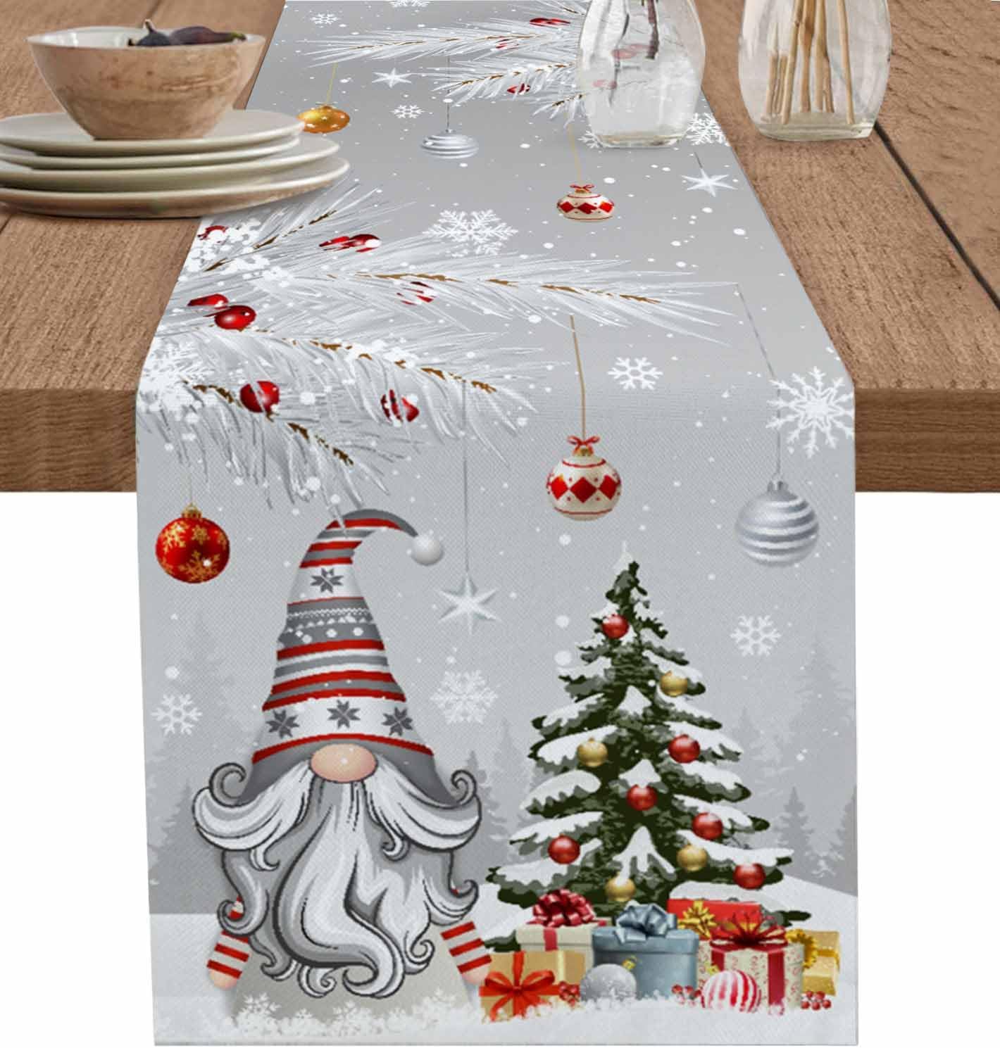 Noel gri Gnomes keten masa koş - Linum Home Textiles incelemesi ve fiyatı